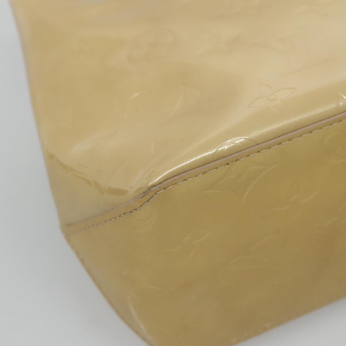 LOUIS VUITTON Monogram Vernis Reade PM Hand Bag Beige M91334 LV Auth 132527