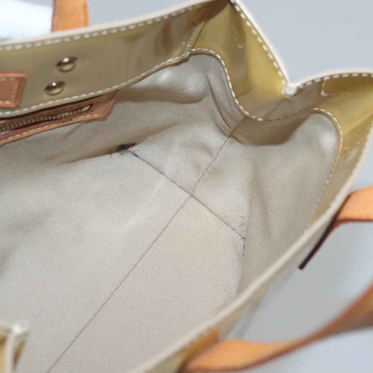 LOUIS VUITTON Monogram Vernis Reade PM Hand Bag Beige M91334 LV Auth 132527
