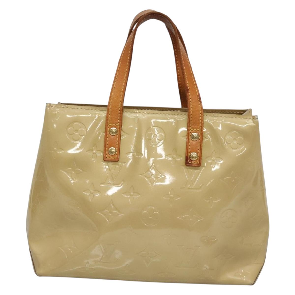 LOUIS VUITTON Monogram Vernis Reade PM Hand Bag Beige M91334 LV Auth 132527