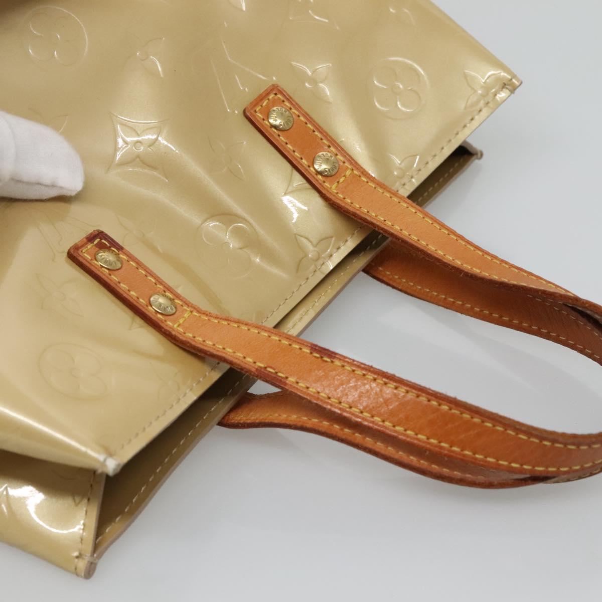 LOUIS VUITTON Monogram Vernis Reade PM Hand Bag Beige M91334 LV Auth 132527