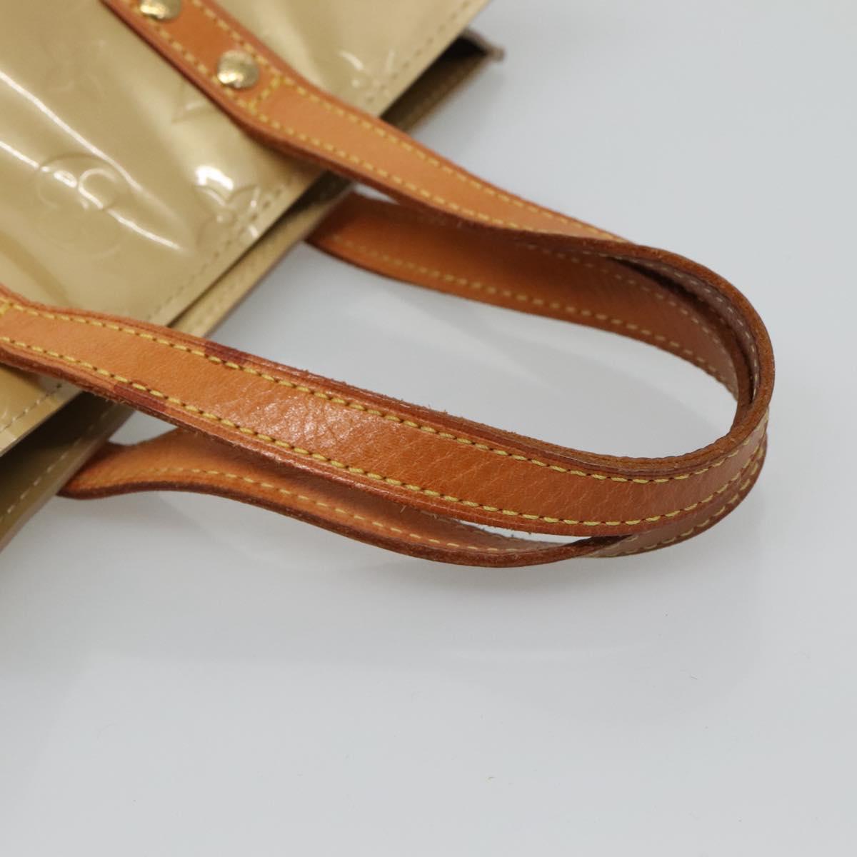 LOUIS VUITTON Monogram Vernis Reade PM Hand Bag Beige M91334 LV Auth 132527