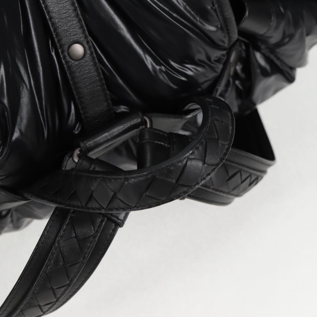 BOTTEGA VENETA INTRECCIATO Backpack Nylon Leather Black Auth 132539V