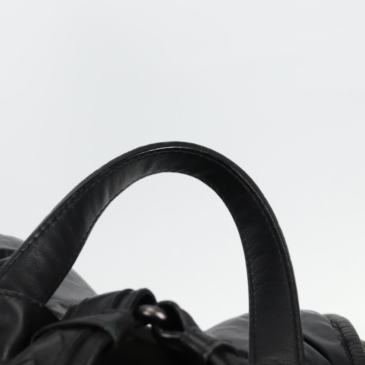 BOTTEGA VENETA INTRECCIATO Backpack Nylon Leather Black Auth 132539V