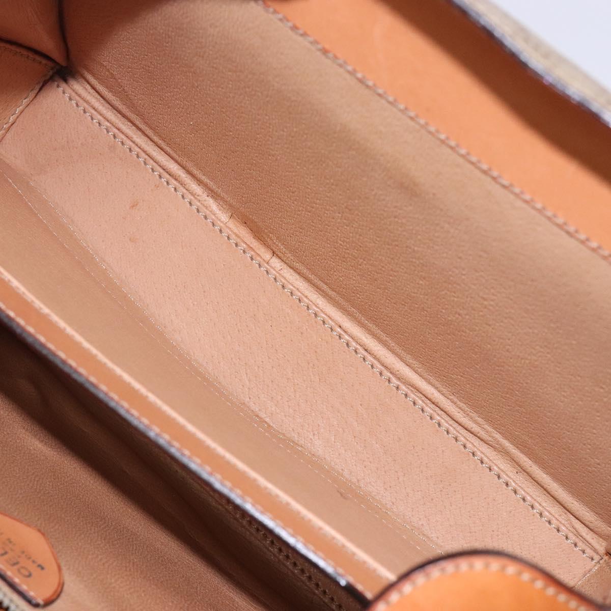 CELINE Macadam Canvas Hand Bag PVC Beige Gold Auth 132543