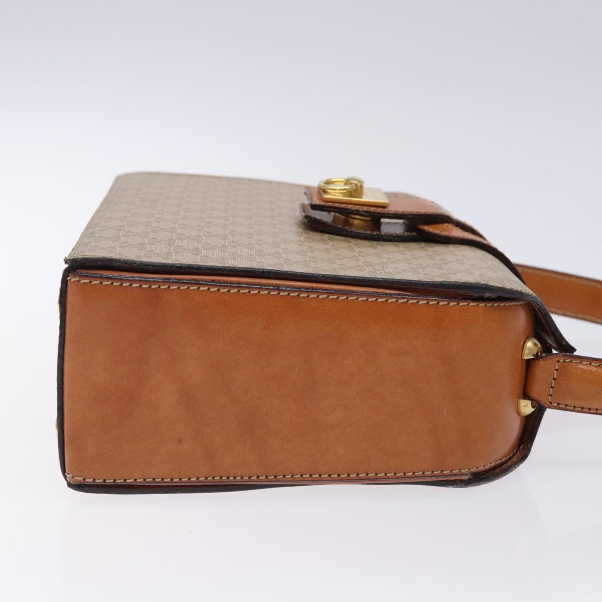 CELINE Macadam Canvas Hand Bag PVC Beige Gold Auth 132543