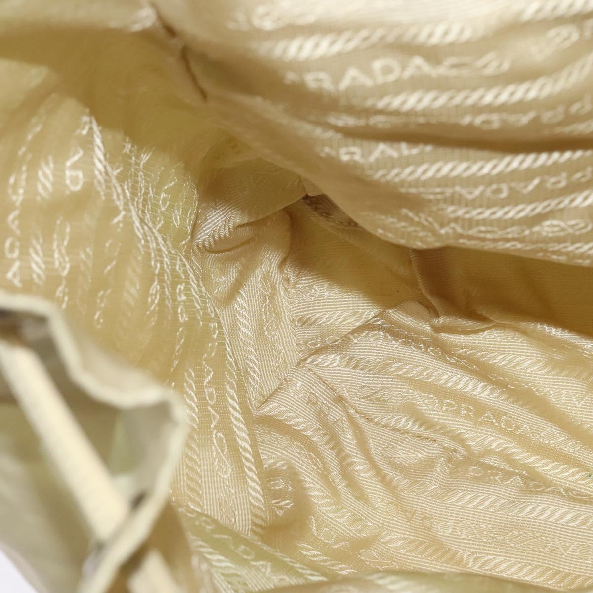 PRADA Backpack Nylon Beige Silver Auth 132544