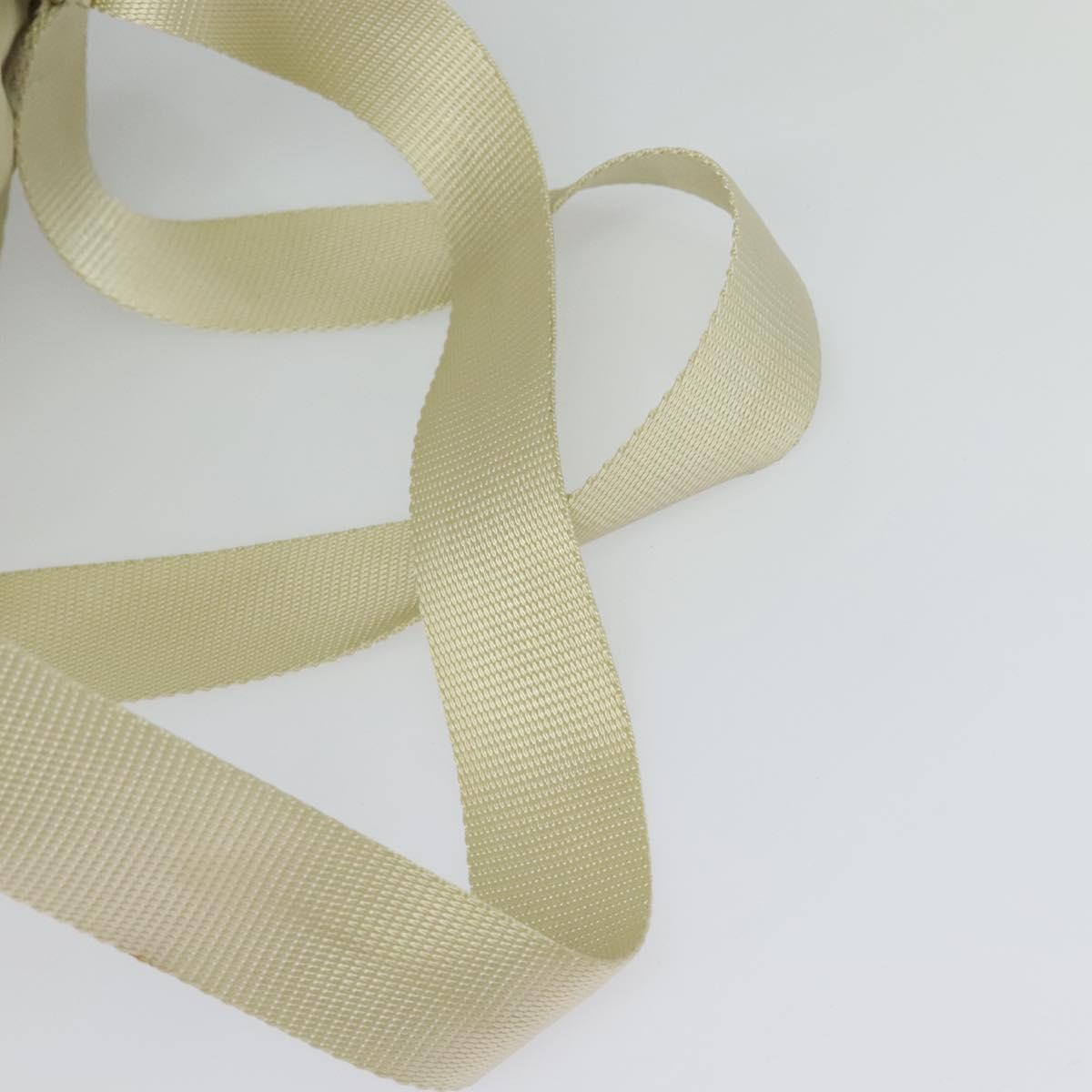 PRADA Backpack Nylon Beige Silver Auth 132544