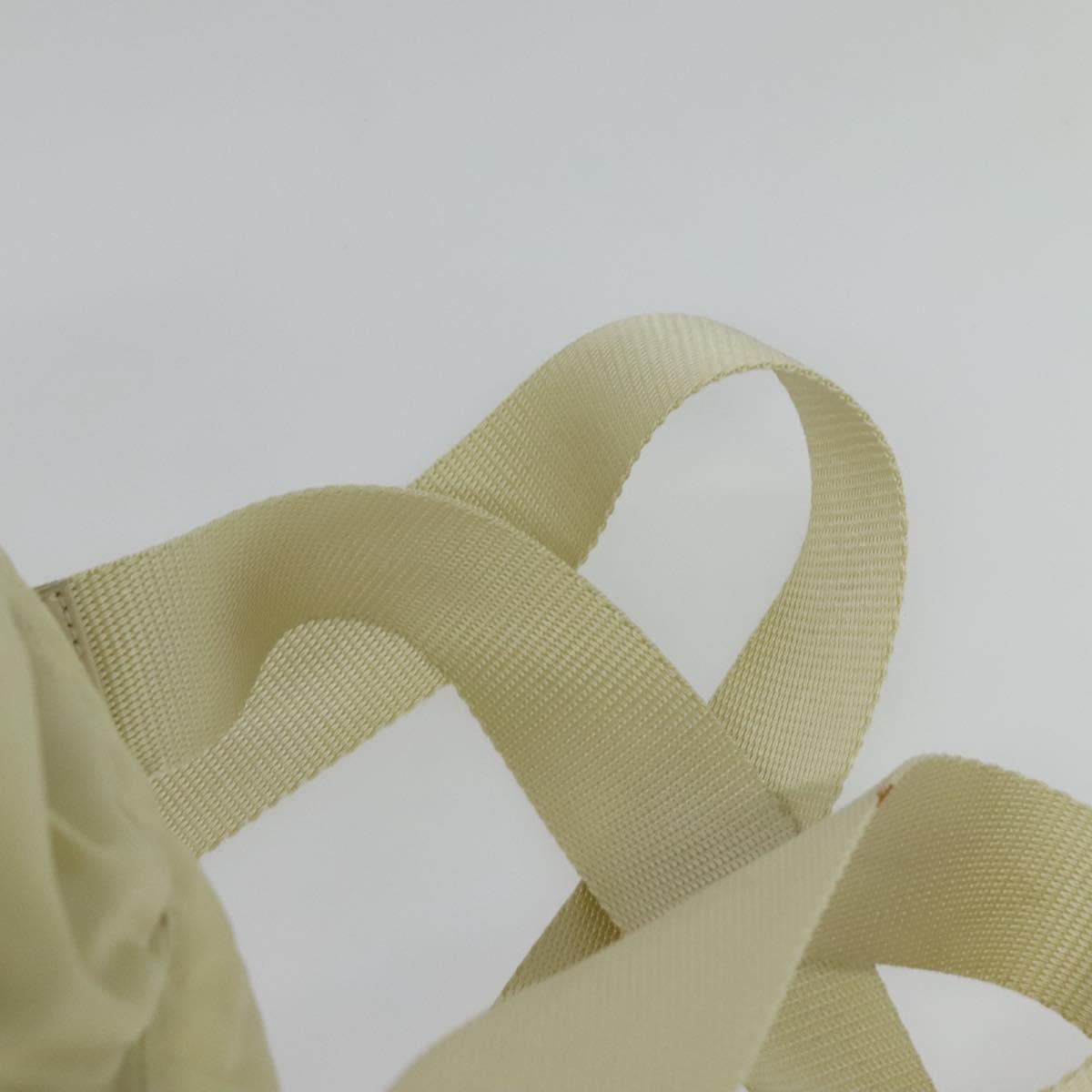 PRADA Backpack Nylon Beige Silver Auth 132544