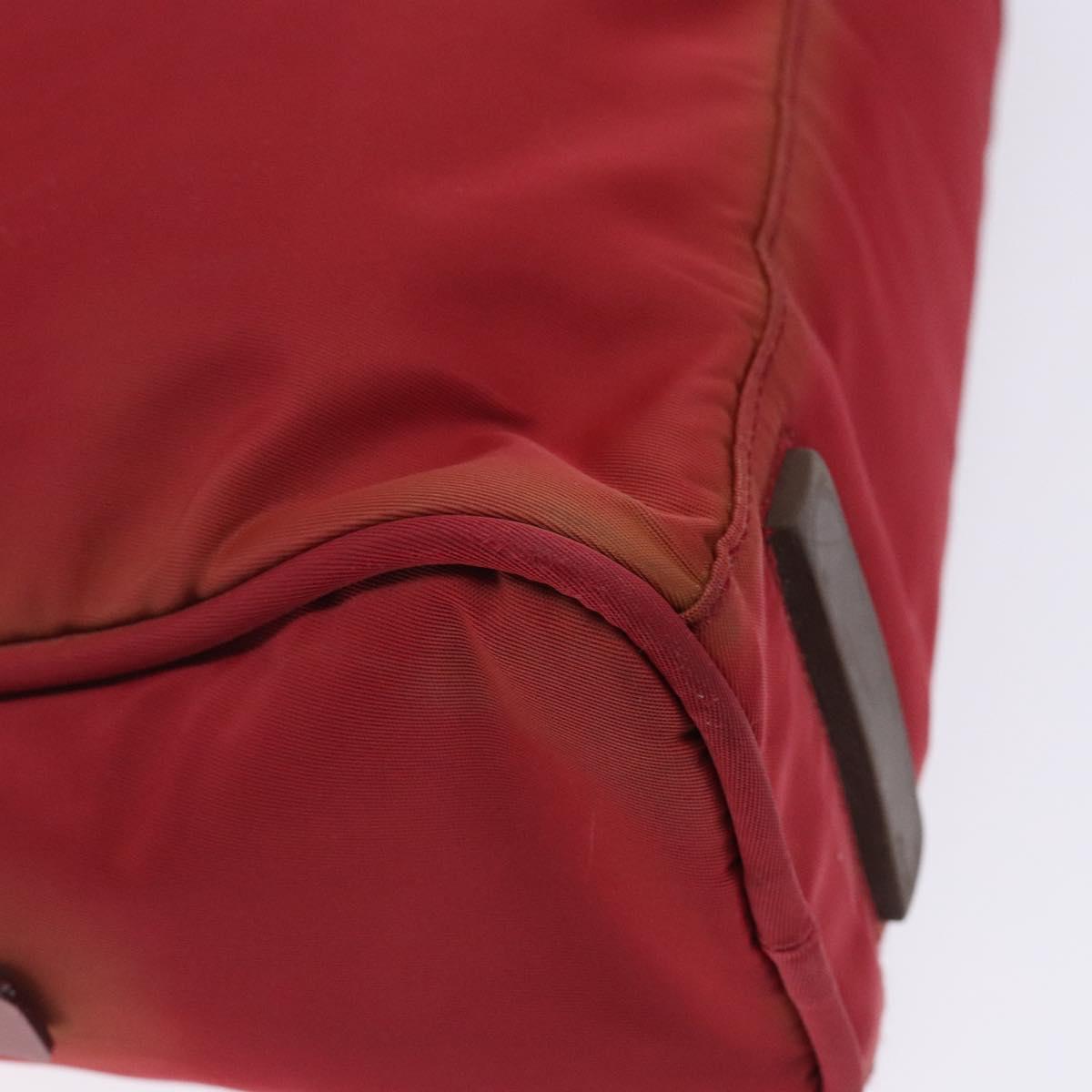 PRADA Hand Bag Nylon Red Silver Auth 132546