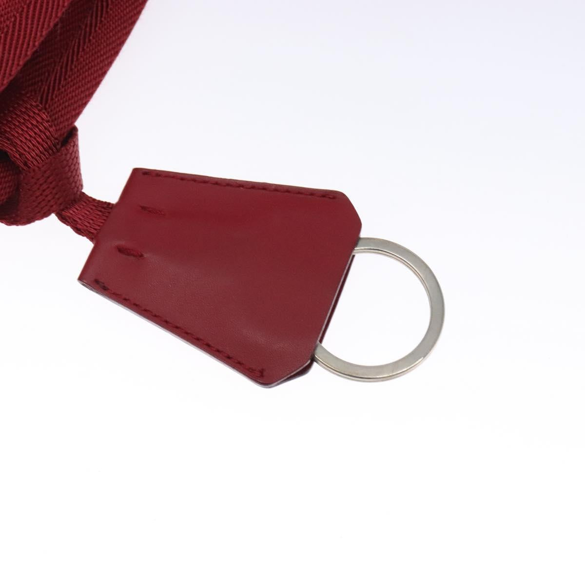 PRADA Hand Bag Nylon Red Silver Auth 132546