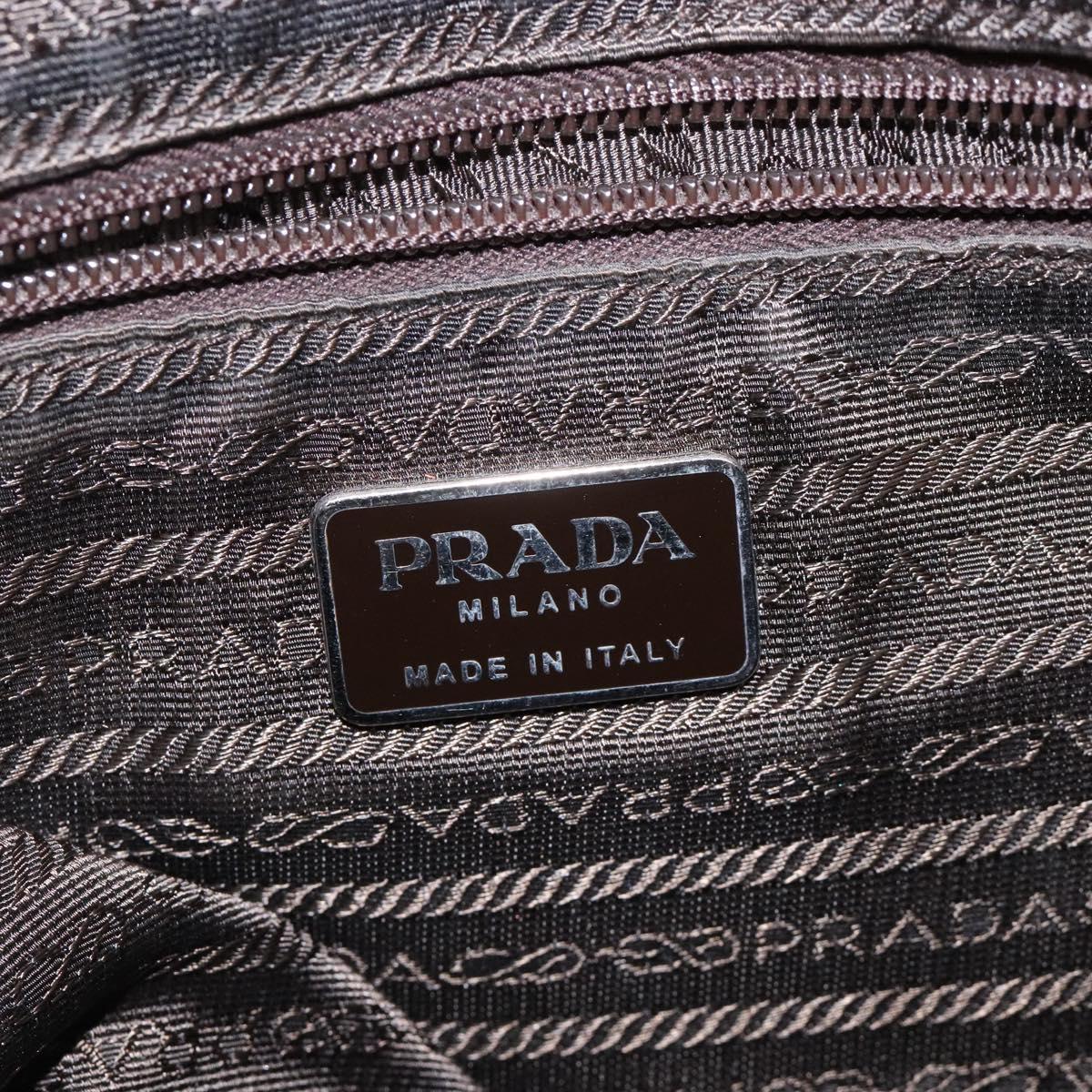 PRADA Hand Bag Nylon Red Silver Auth 132546