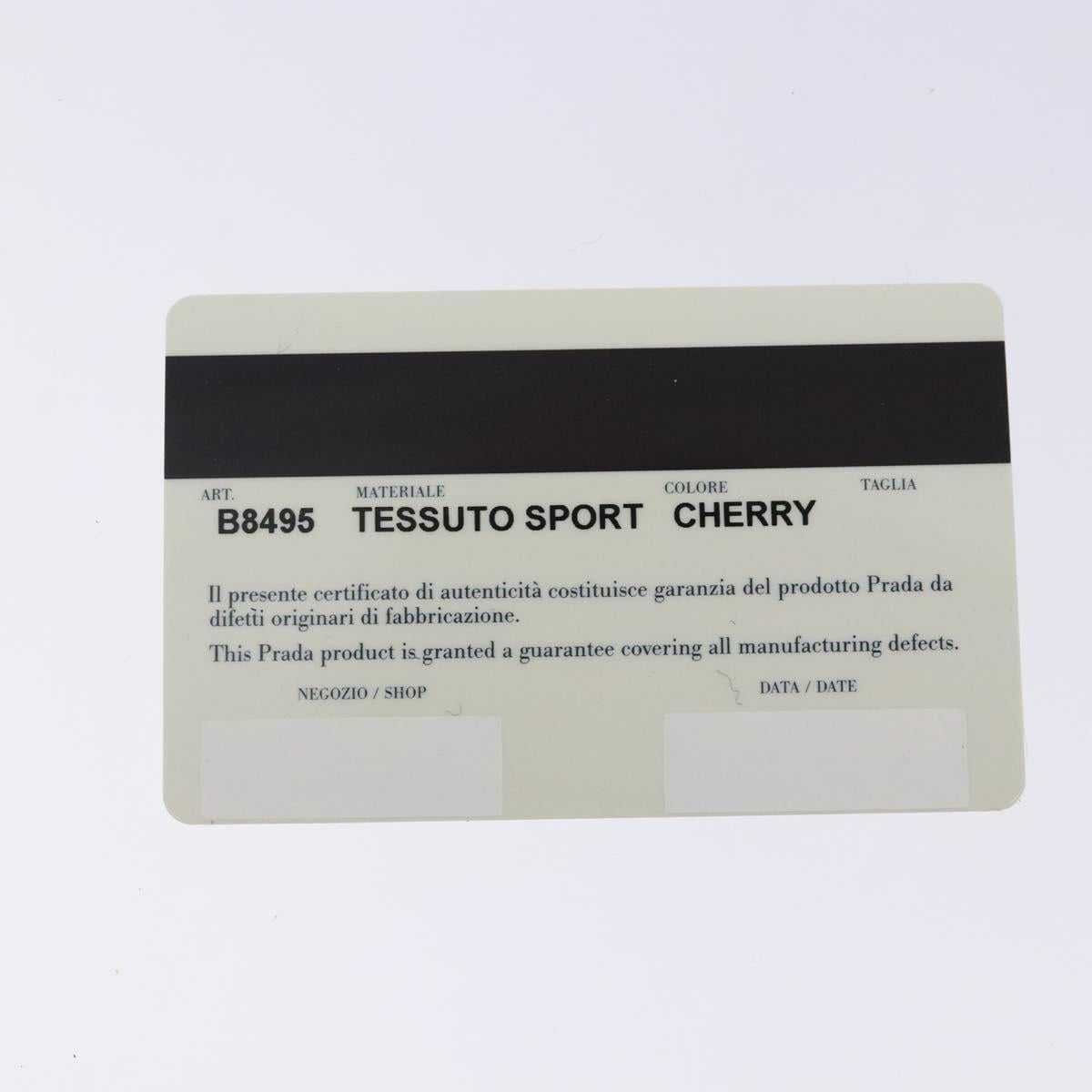 PRADA Hand Bag Nylon Red Silver Auth 132546