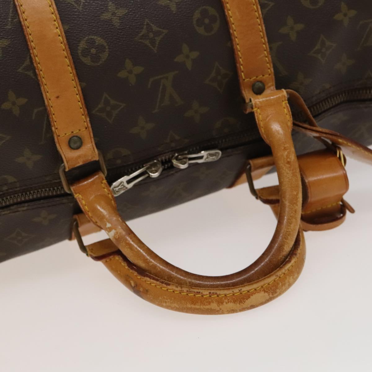 LOUIS VUITTON Monogram Keepall 55 Boston Bag M41424 LV Auth 132555