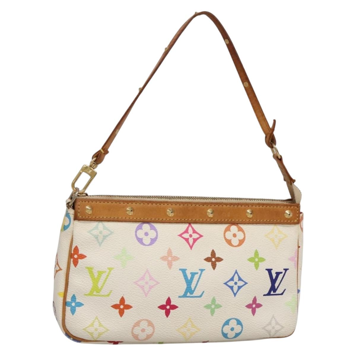 LOUIS VUITTON Monogram Multicolor Pochette Pouch White M92649 LV Auth 132557