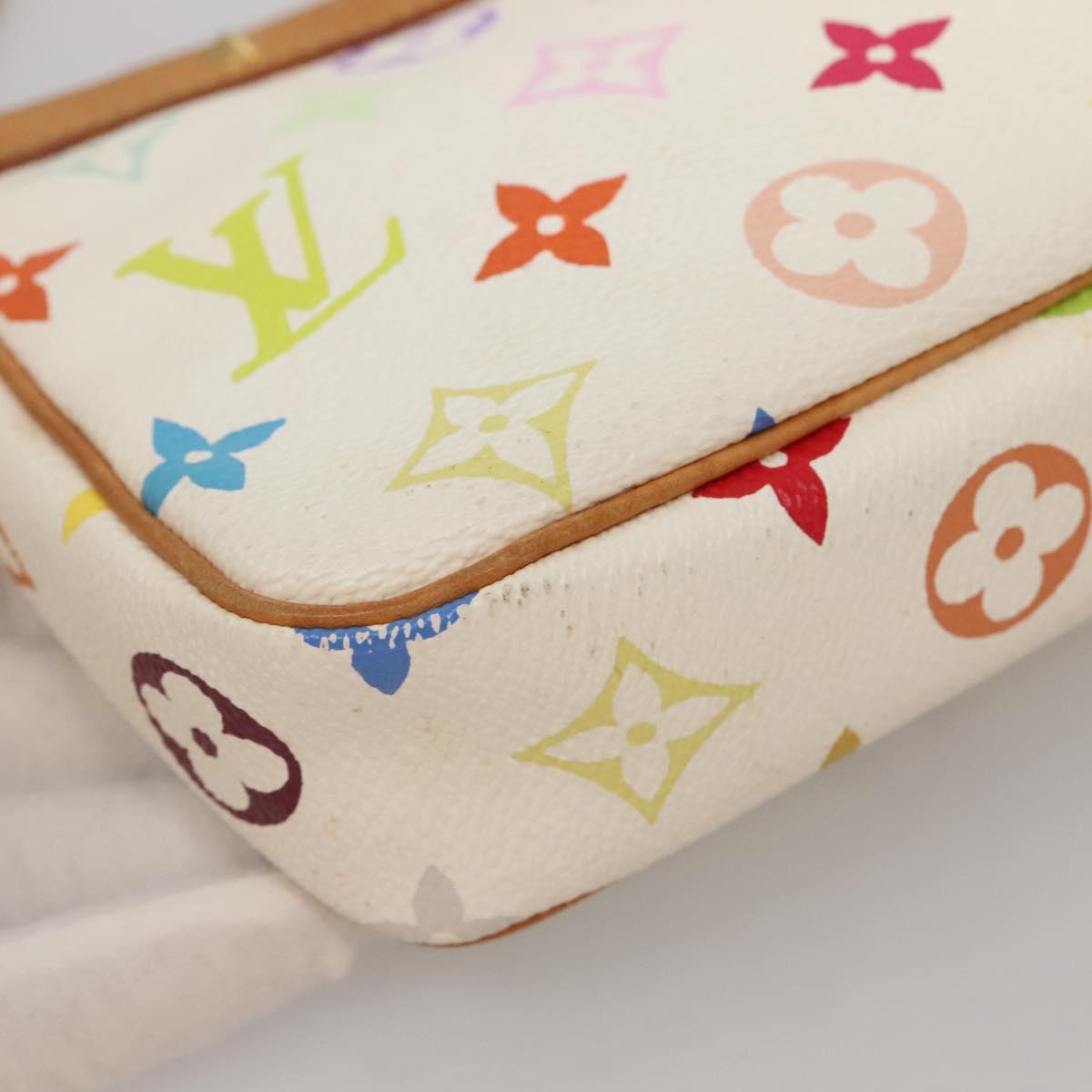 LOUIS VUITTON Monogram Multicolor Pochette Pouch White M92649 LV Auth 132557
