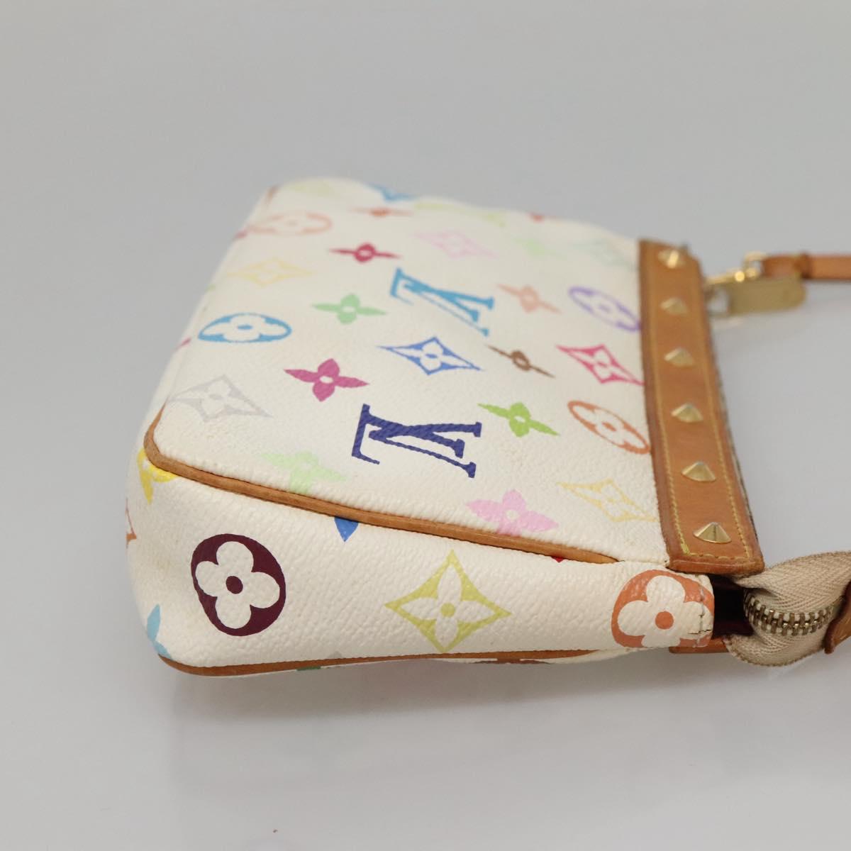 LOUIS VUITTON Monogram Multicolor Pochette Pouch White M92649 LV Auth 132557