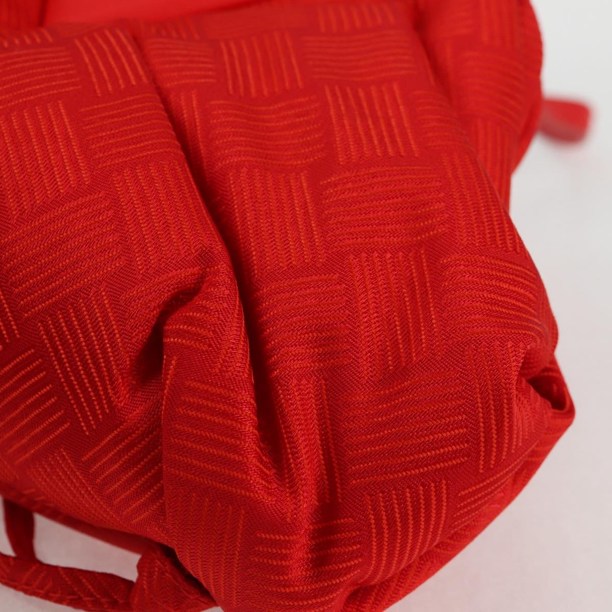 BOTTEGA VENETA Point Hand Bag Nylon 2way Red Gold Auth 132561M