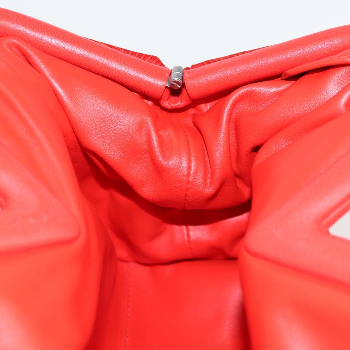 BOTTEGA VENETA Point Hand Bag Nylon 2way Red Gold Auth 132561M