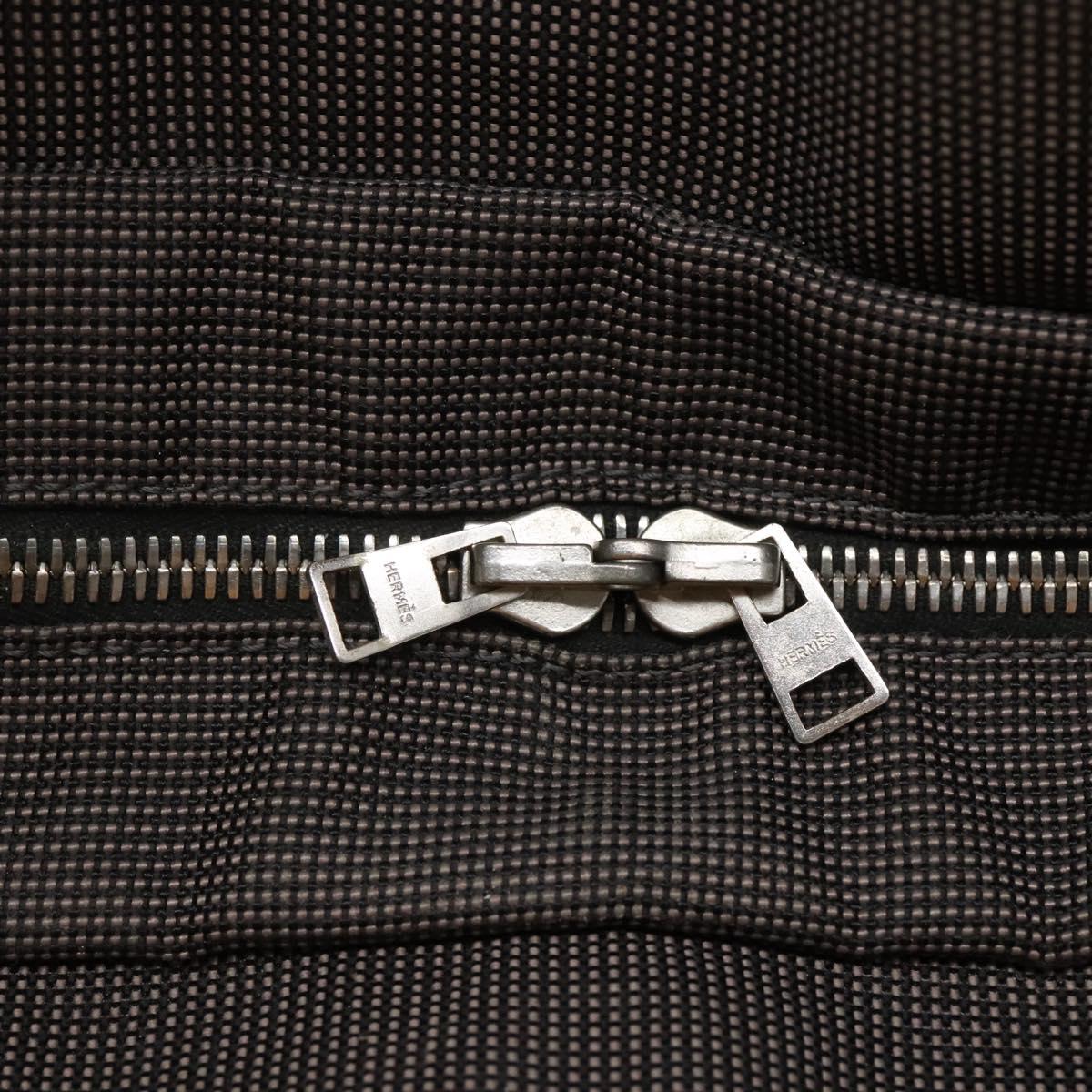 HERMES Her Line Tote Bag Canvas Gray Silver Auth 132562
