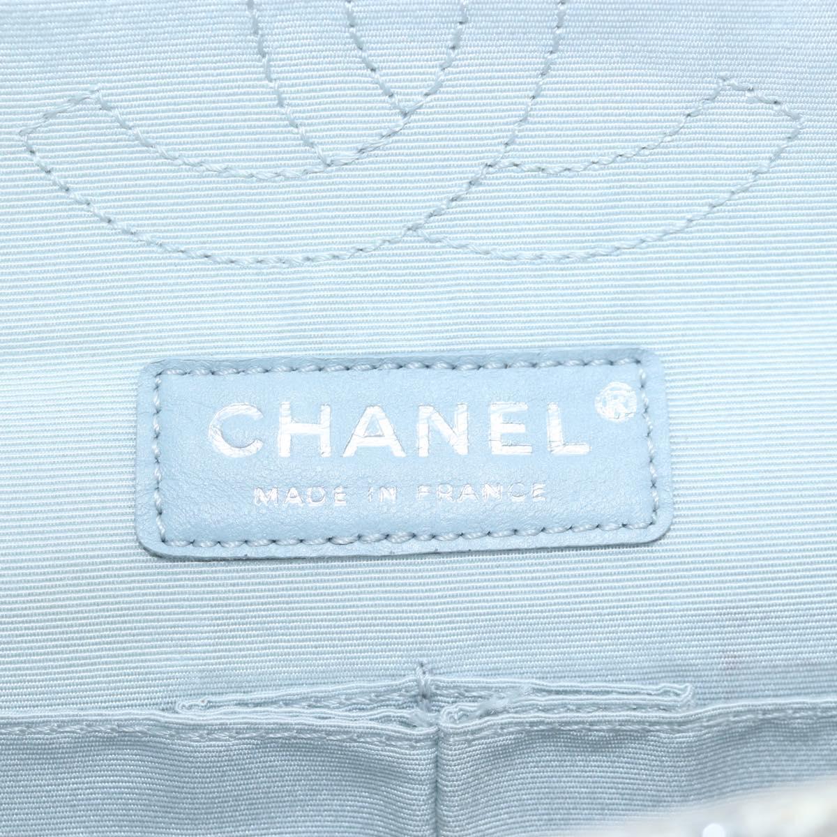 CHANEL Chain Shoulder Bag Tweed White Silver CC Auth 132564A