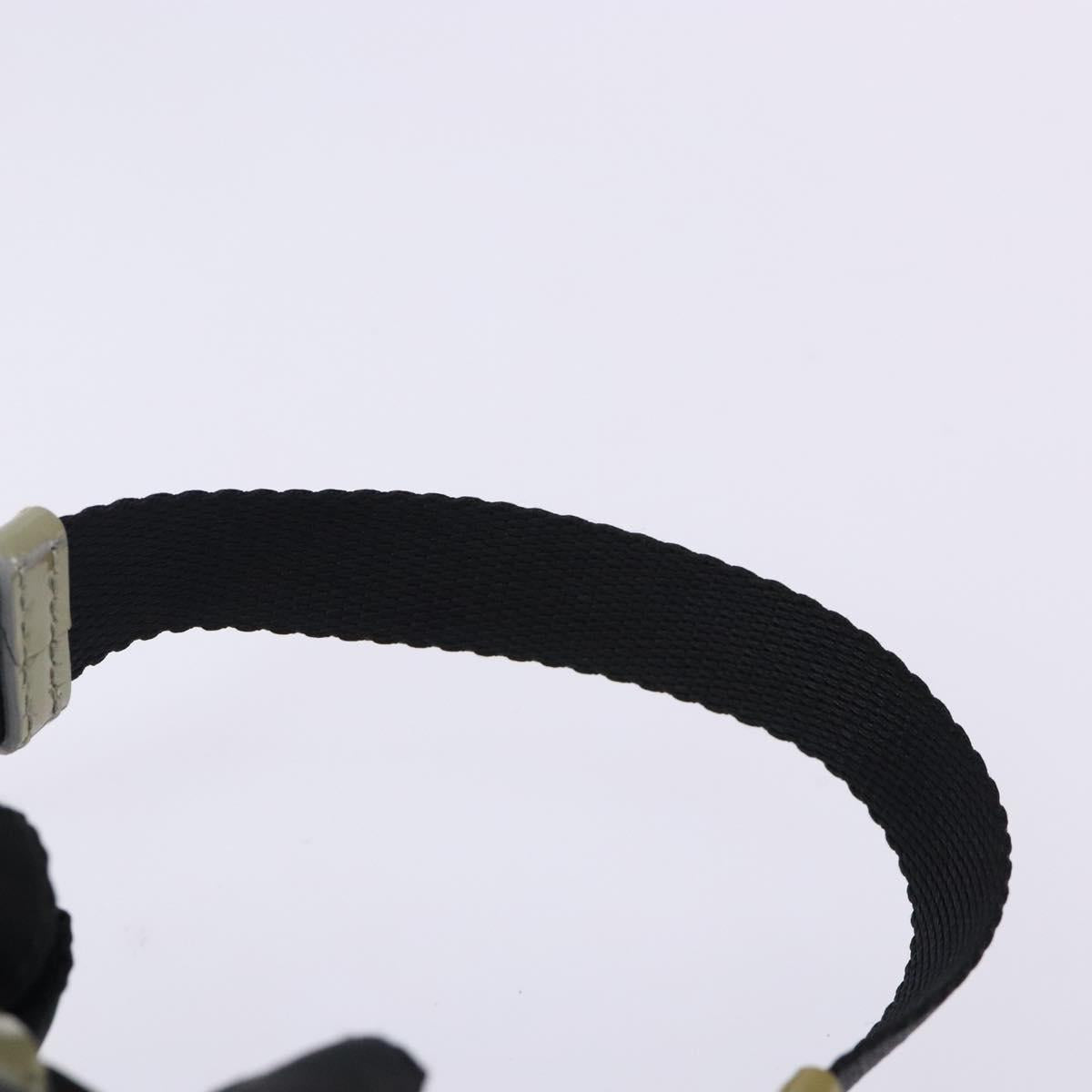 PRADA Hand Bag Nylon Black Silver Auth 132573