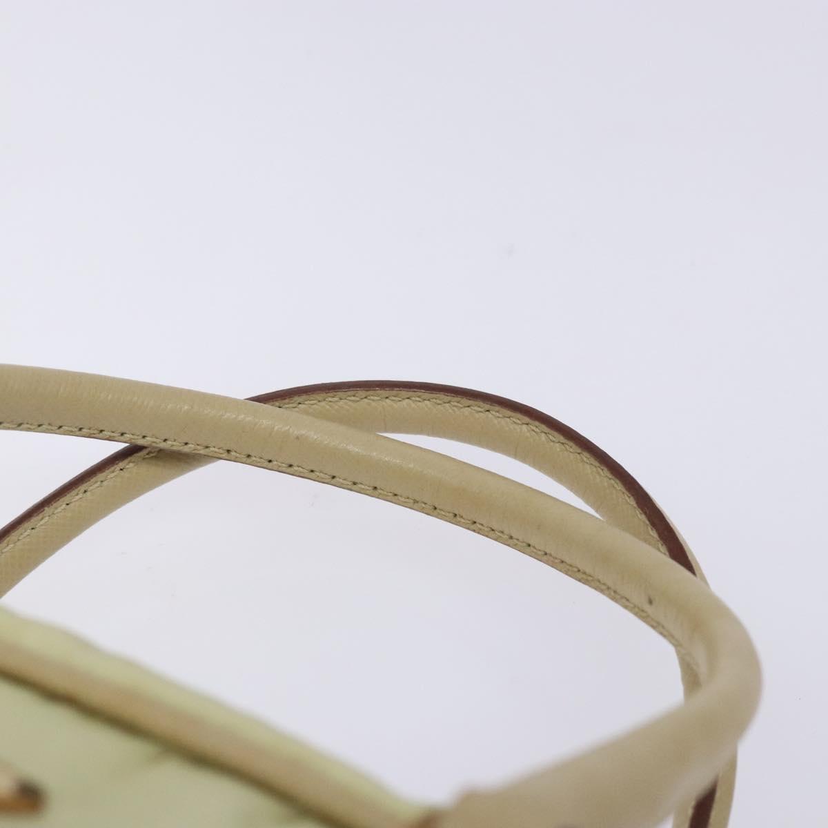 PRADA Hand Bag Nylon Beige Gold Auth 132576