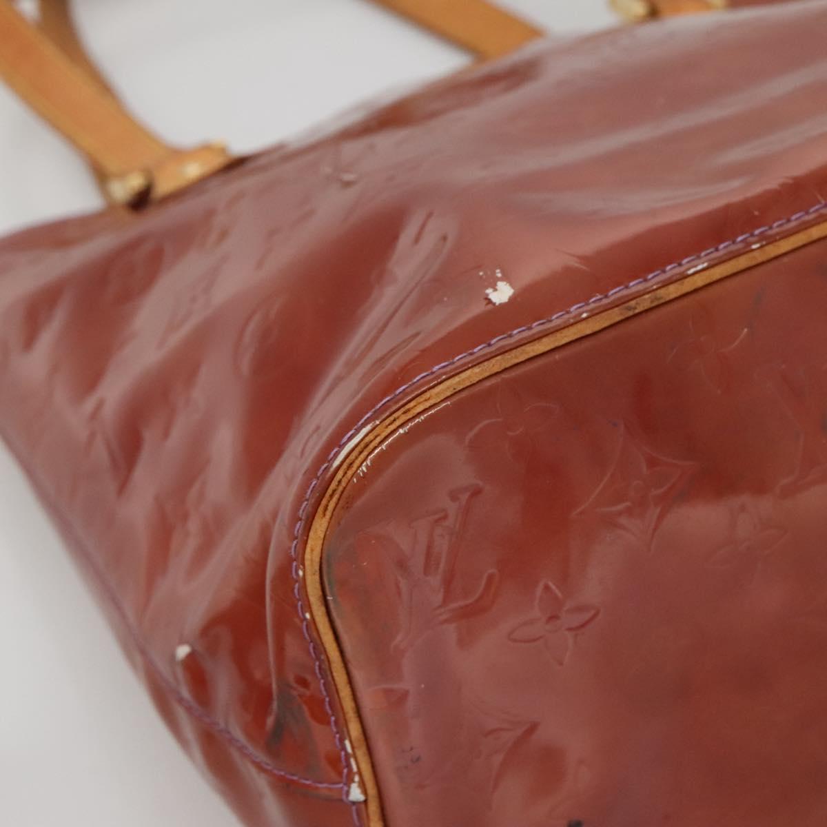 LOUIS VUITTON Monogram Vernis Houston Hand Bag Purple Viole M91093 Auth 132579