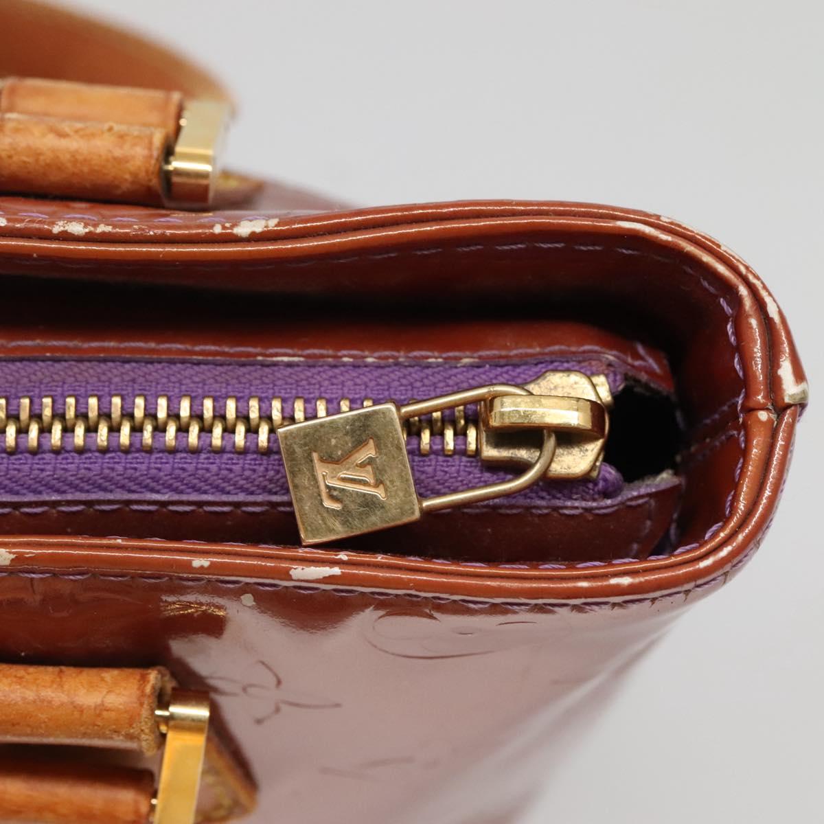 LOUIS VUITTON Monogram Vernis Houston Hand Bag Purple Viole M91093 Auth 132579