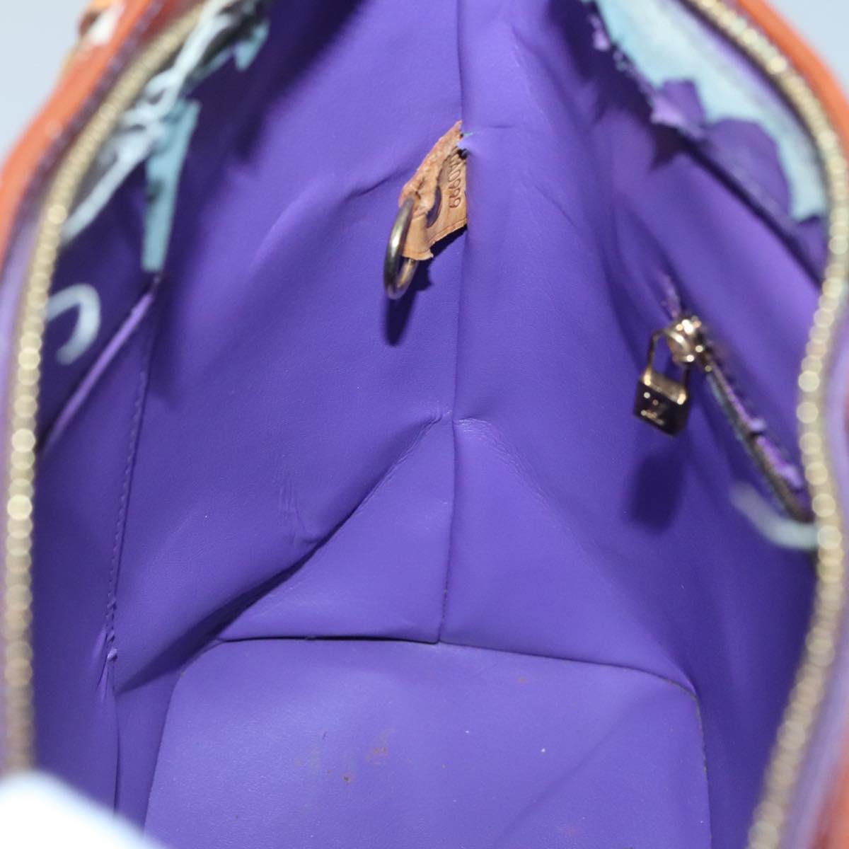 LOUIS VUITTON Monogram Vernis Houston Hand Bag Purple Viole M91093 Auth 132579