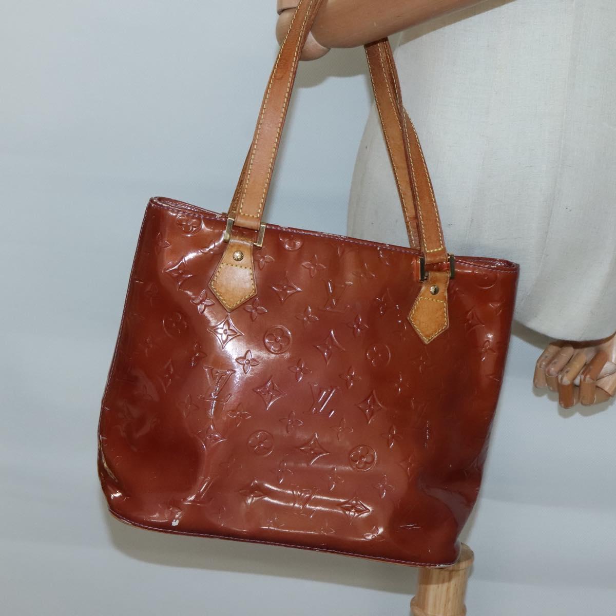 LOUIS VUITTON Monogram Vernis Houston Hand Bag Purple Viole M91093 Auth 132579