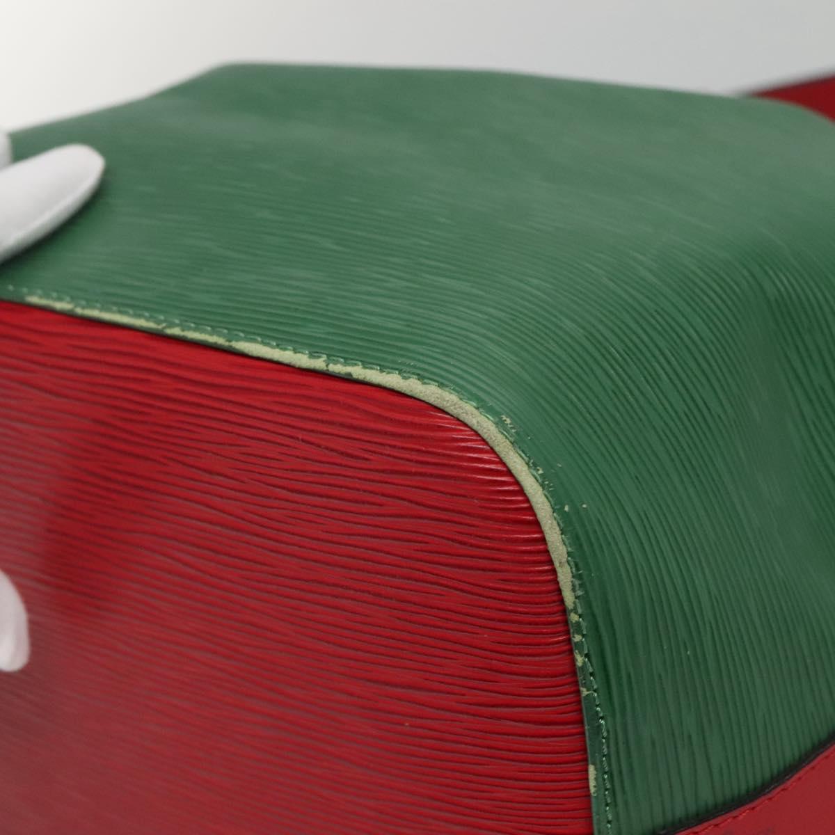 LOUIS VUITTON Epi Petit Noe Shoulder Bag Bicolor Green Red M44147 Auth 132580