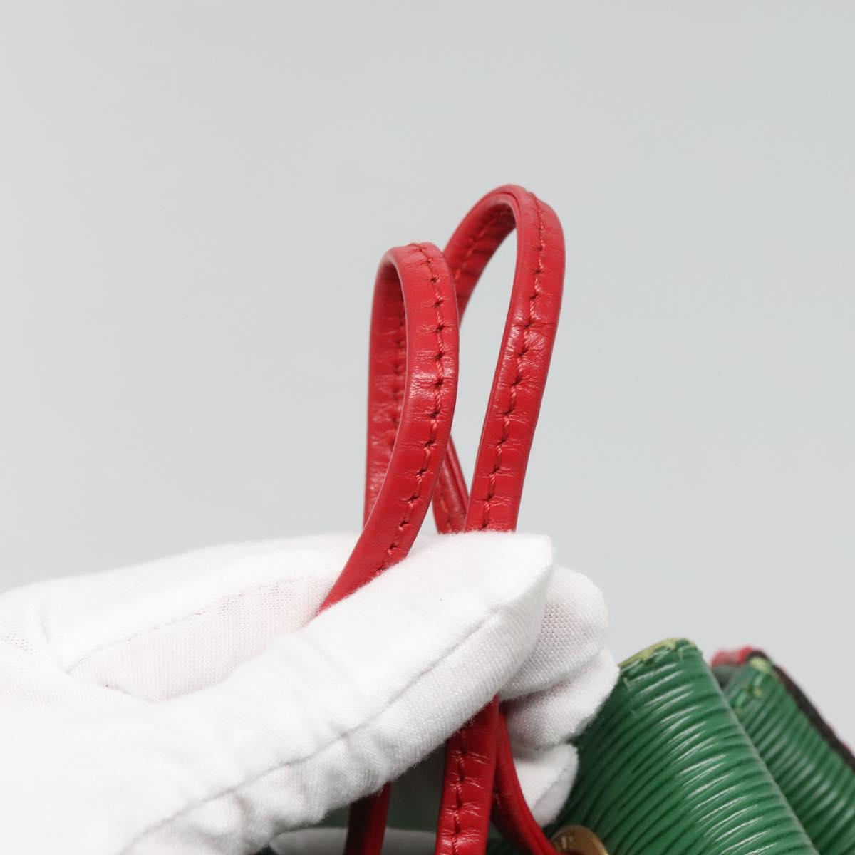 LOUIS VUITTON Epi Petit Noe Shoulder Bag Bicolor Green Red M44147 Auth 132580