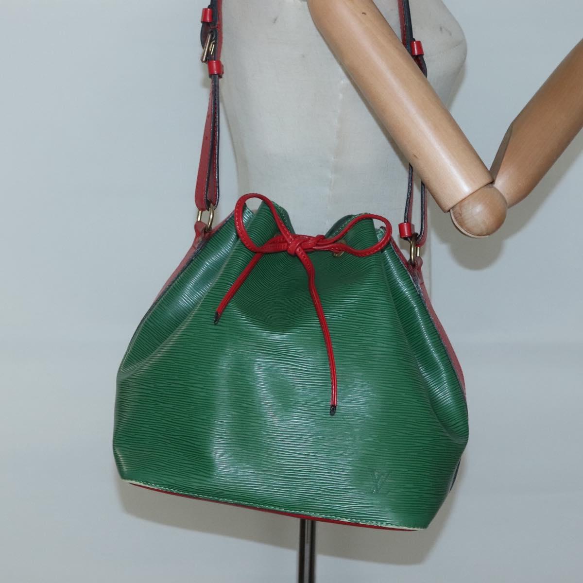 LOUIS VUITTON Epi Petit Noe Shoulder Bag Bicolor Green Red M44147 Auth 132580