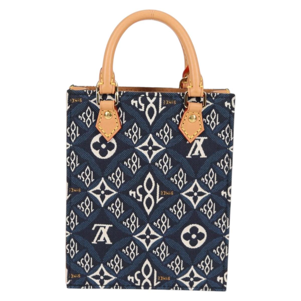 LOUIS VUITTON Pre Owned SINCE 1854 Petit Sac Plat 2way Navy M80288 Auth 132611SAM