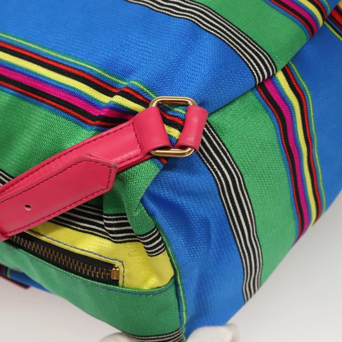 Gianni Versace Backpack Nylon Leather Multicolor Pink gold Auth 132634