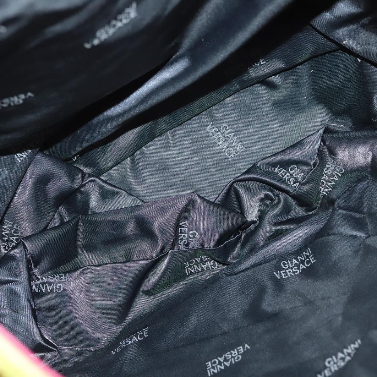 Gianni Versace Backpack Nylon Leather Multicolor Pink gold Auth 132634