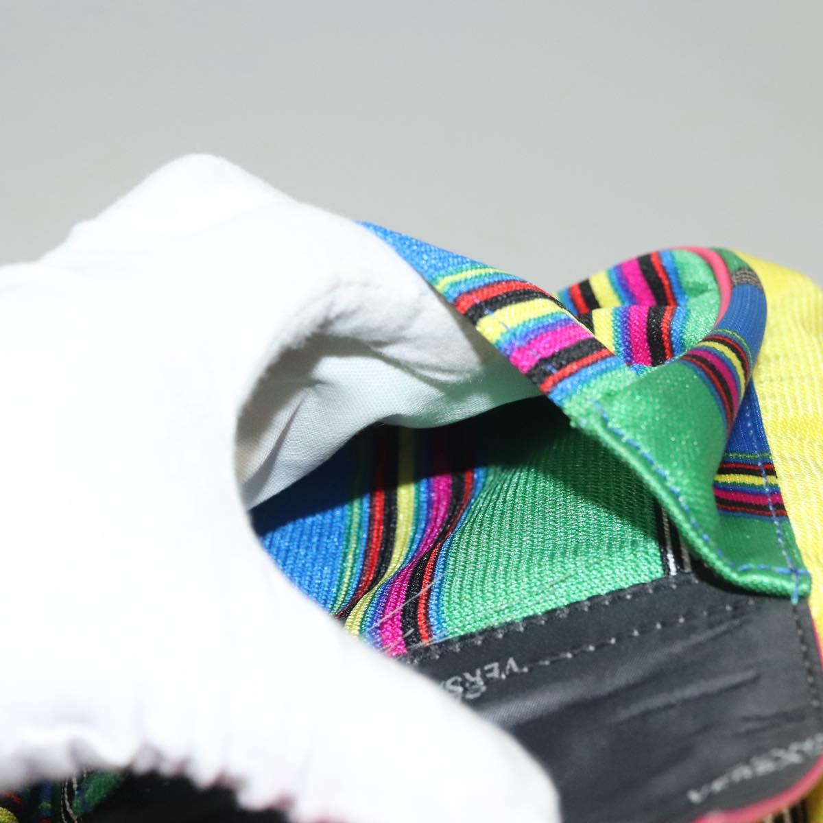 Gianni Versace Backpack Nylon Leather Multicolor Pink gold Auth 132634