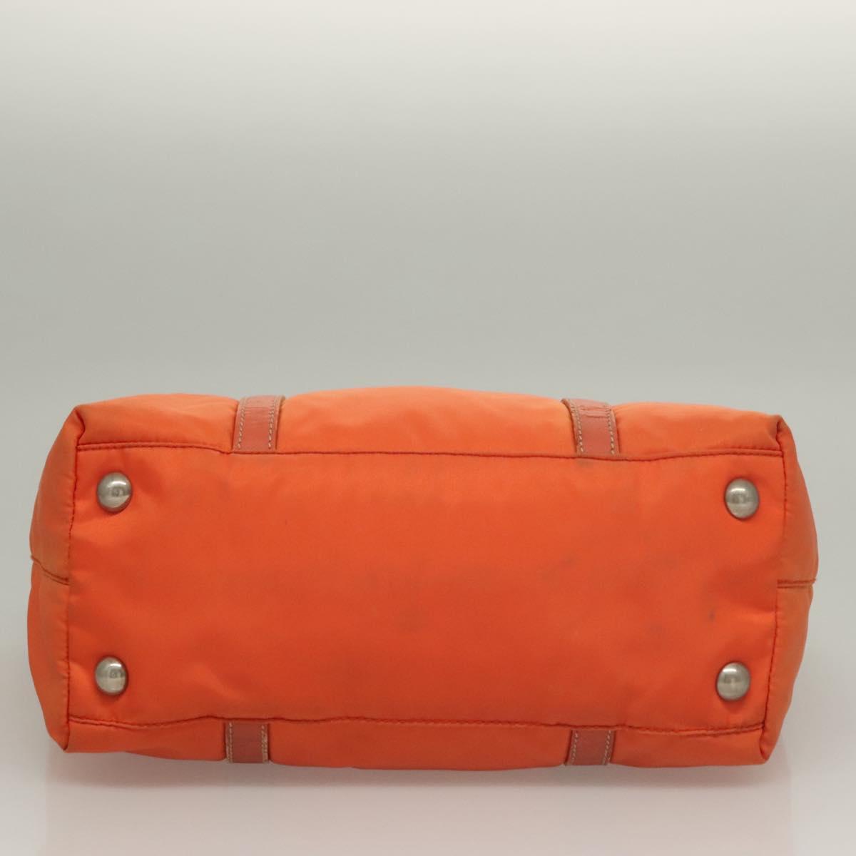 PRADA Tote Bag Nylon Orange Silver Auth 132636