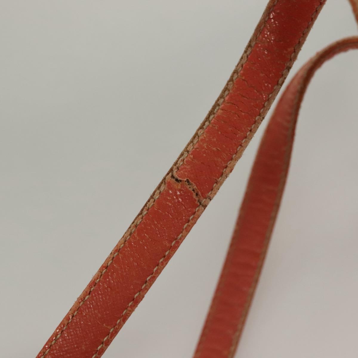 PRADA Tote Bag Nylon Orange Silver Auth 132636