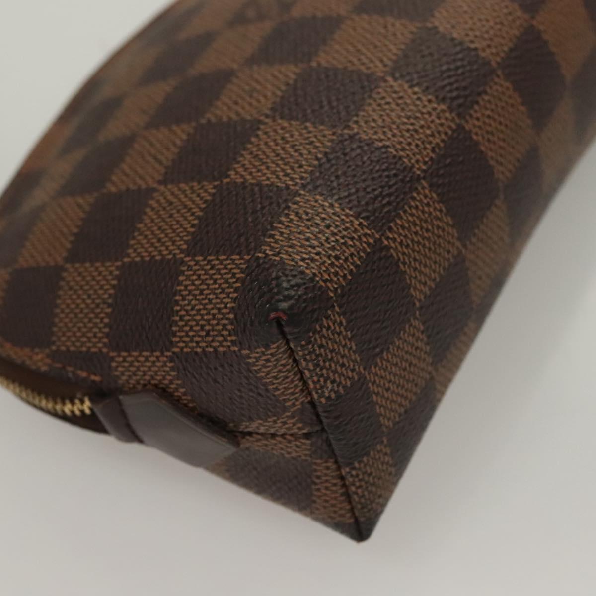 LOUIS VUITTON Damier Ebene Pochette Cosmetic PM Pouch N47516 LV Auth 132638
