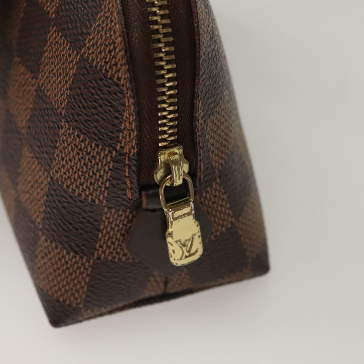 LOUIS VUITTON Damier Ebene Pochette Cosmetic PM Pouch N47516 LV Auth 132638