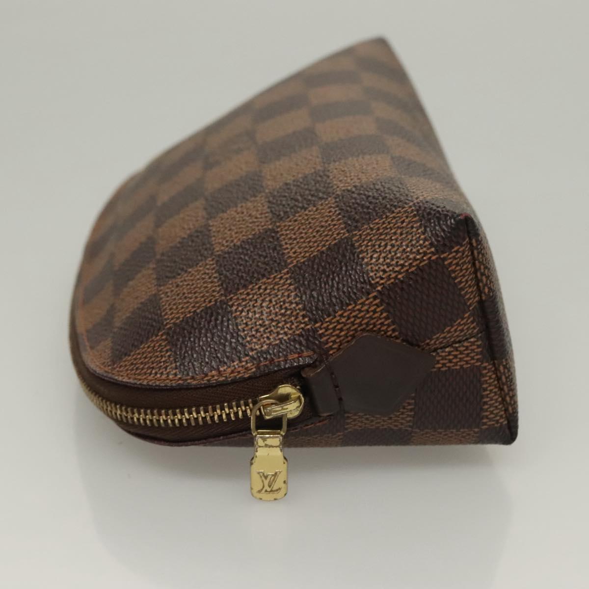 LOUIS VUITTON Damier Ebene Pochette Cosmetic PM Pouch N47516 LV Auth 132638