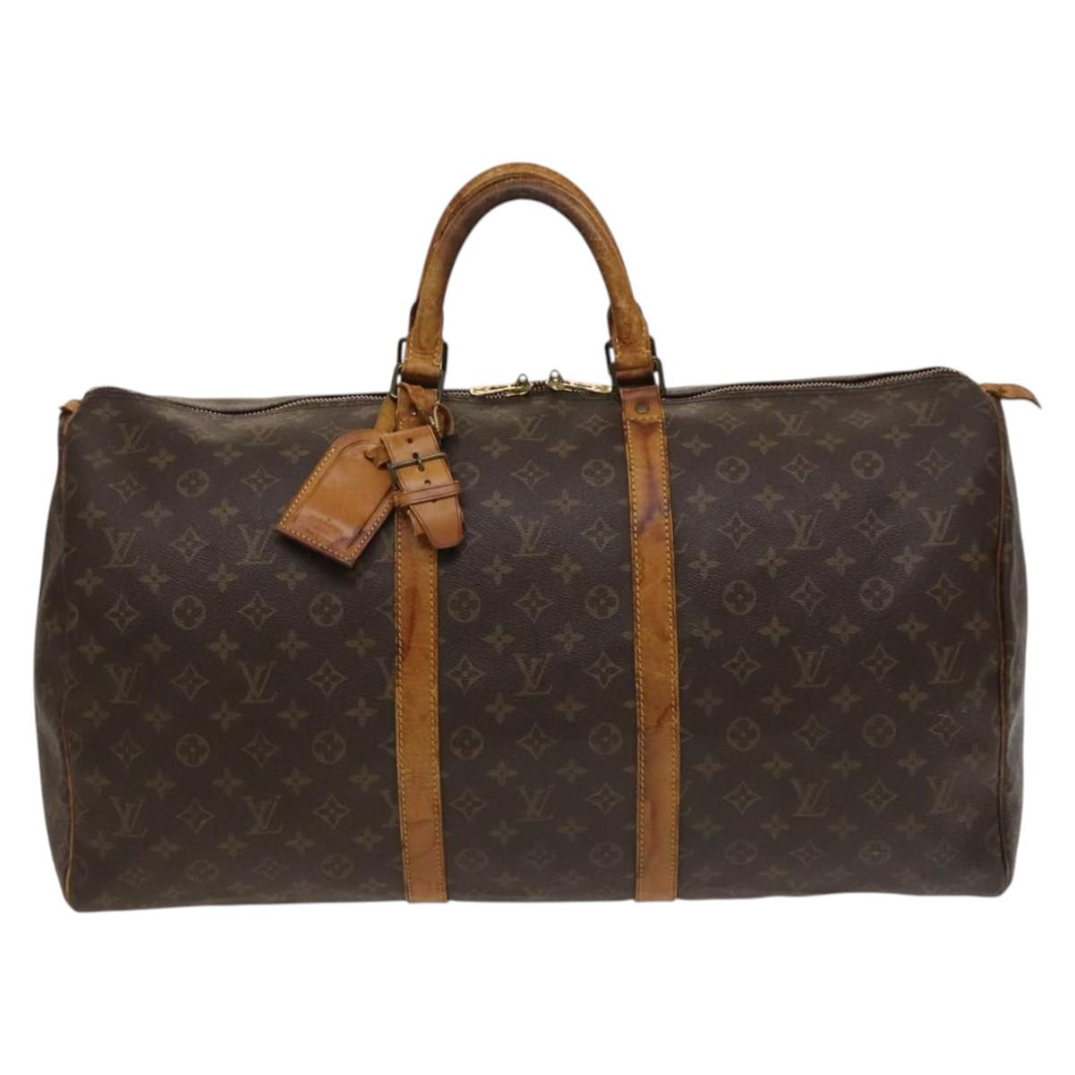 LOUIS VUITTON Monogram Keepall 55 Boston Bag M41424 LV Auth 132665