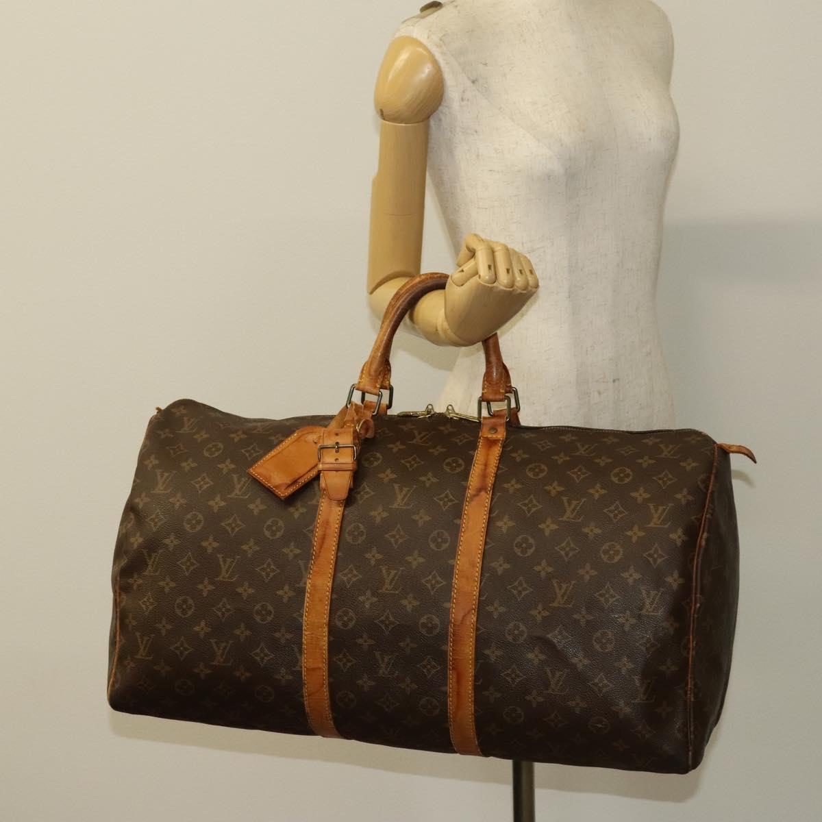 LOUIS VUITTON Monogram Keepall 55 Boston Bag M41424 LV Auth 132665