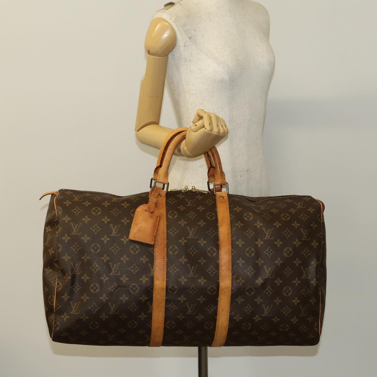 LOUIS VUITTON Monogram Keepall 55 Boston Bag M41424 LV Auth 132666