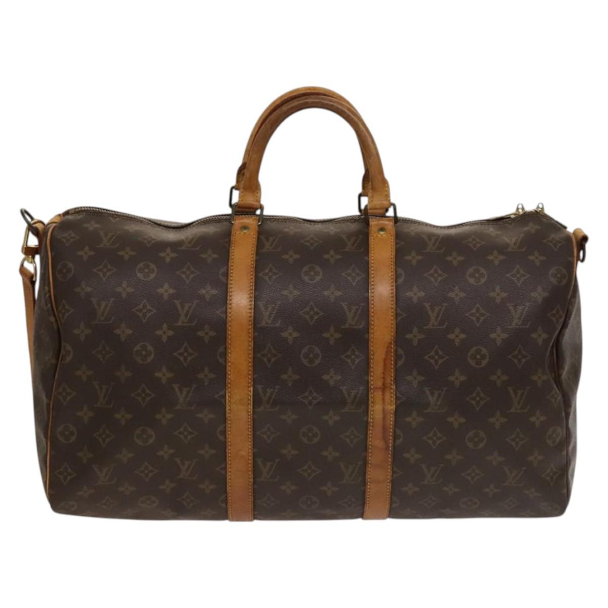 LOUIS VUITTON Monogram Keepall Bandouliere 50 Boston Bag M41416 LV Auth 132672