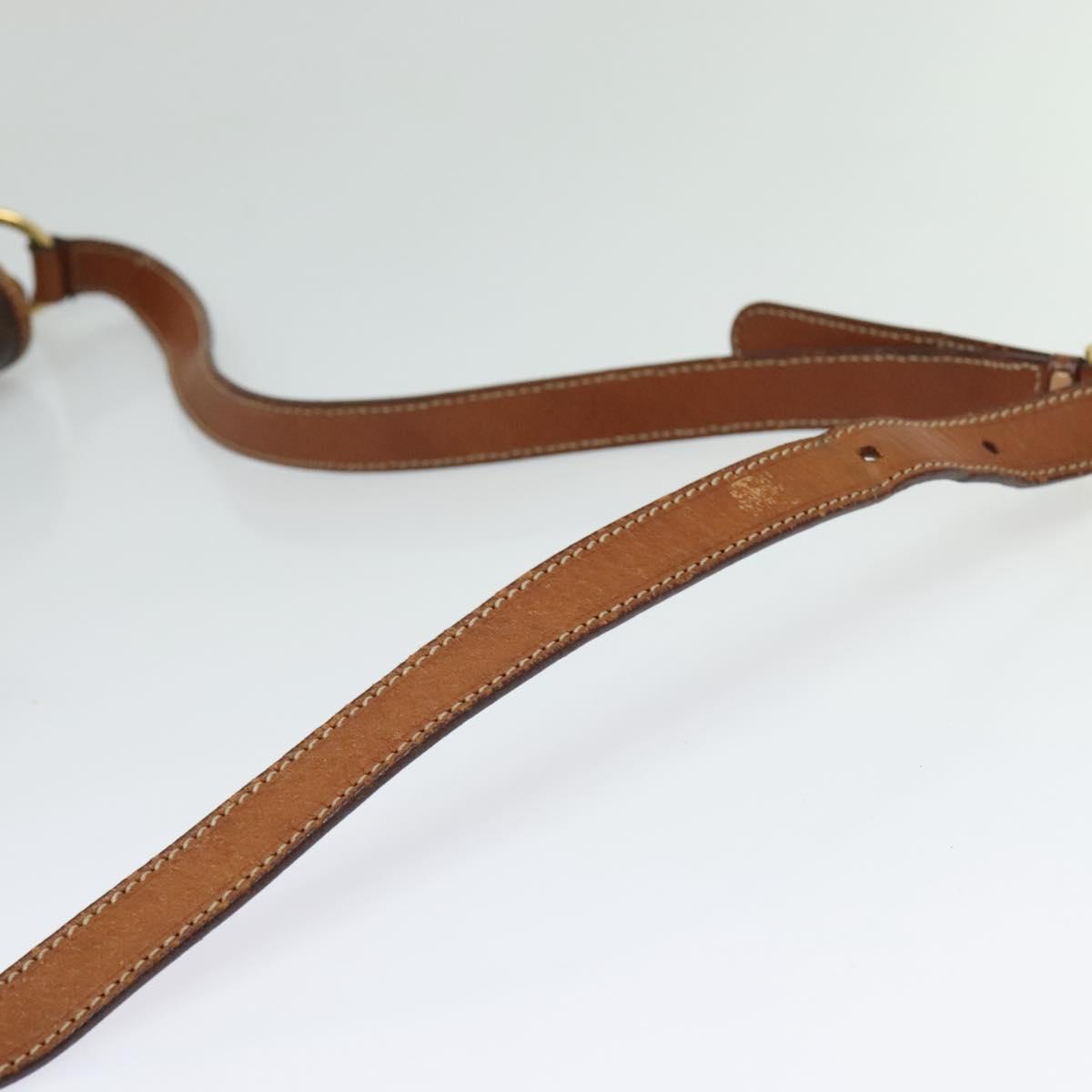 CELINE Macadam Canvas Shoulder Bag PVC Leather Brown Gold Auth 132689