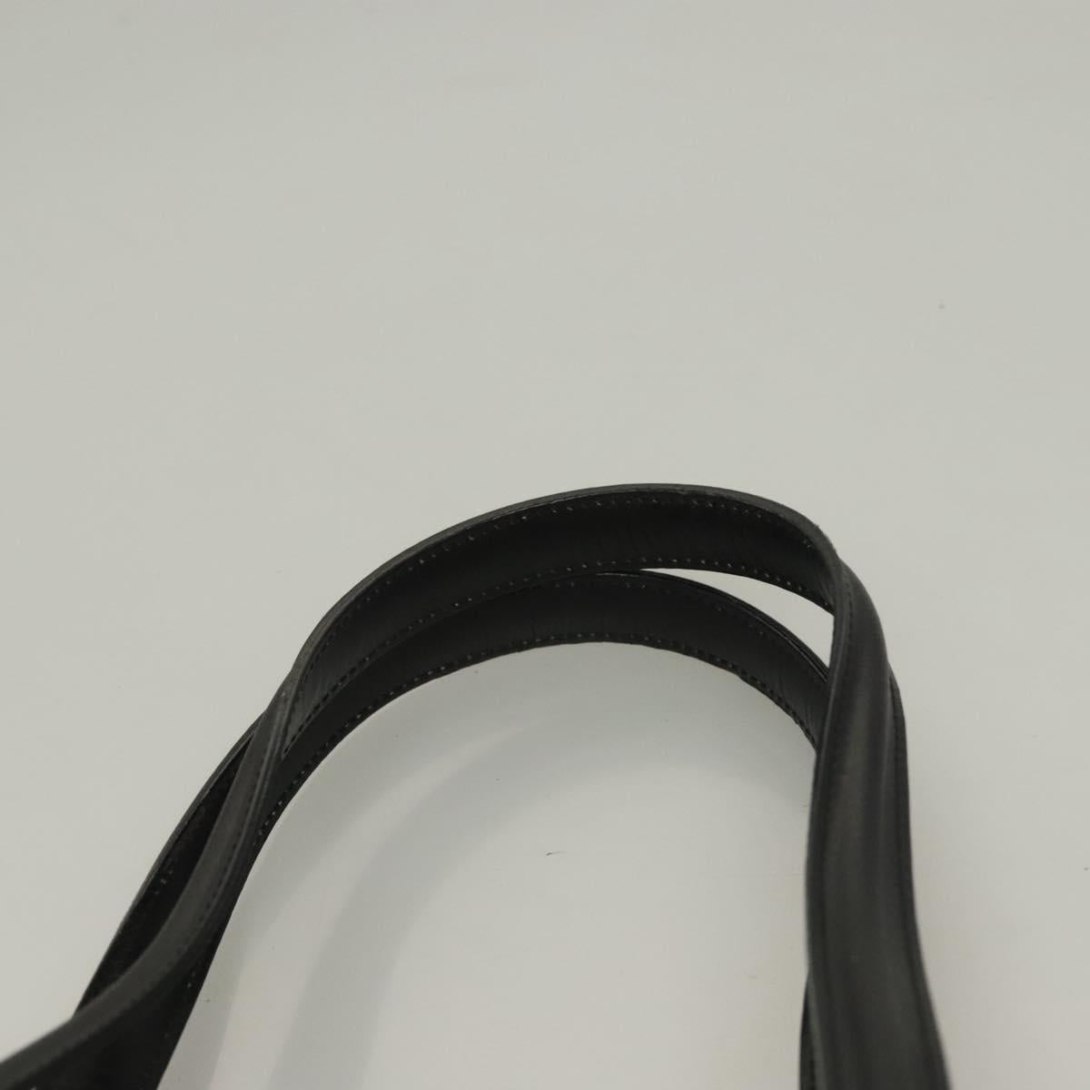 CELINE Hand Bag Leather Black Gold Auth 132690