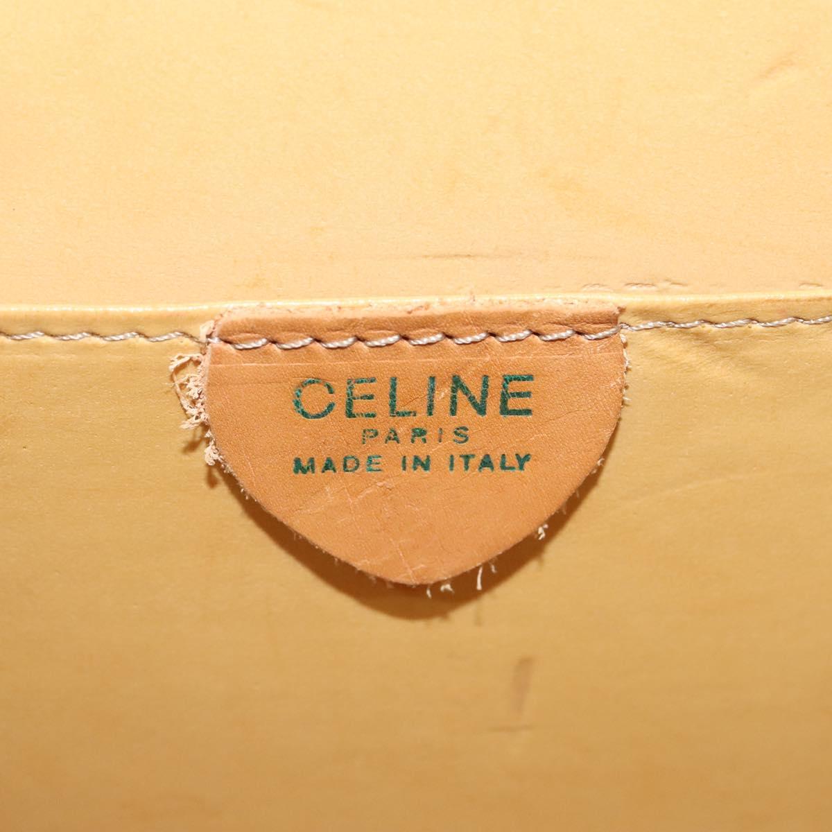 CELINE Macadam Canvas Shoulder Bag PVC Leather Brown Gold Auth 132703