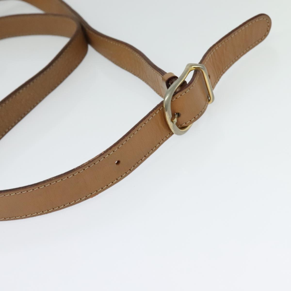 CELINE Macadam Canvas Shoulder Bag PVC Leather Brown Gold Auth 132726